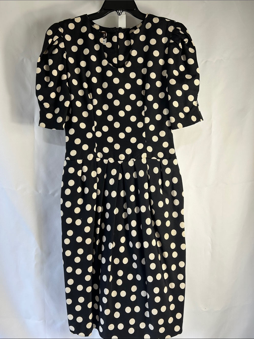Sax Fifth Avenue Women’s Size 6 Short Sleeve Black White Polka Dot Dress